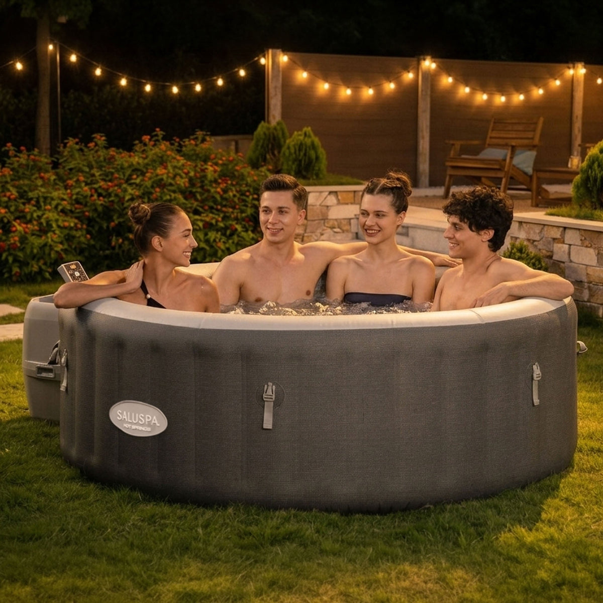 SaluSpa Hot Springs Energy-Efficient AirJet 2-4 Person Inflatable Hot | Bestway