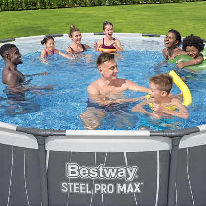 Bestway Steel Pro MAX 15' x 42" Round Above Ground Pool Set with LED L | Bestway