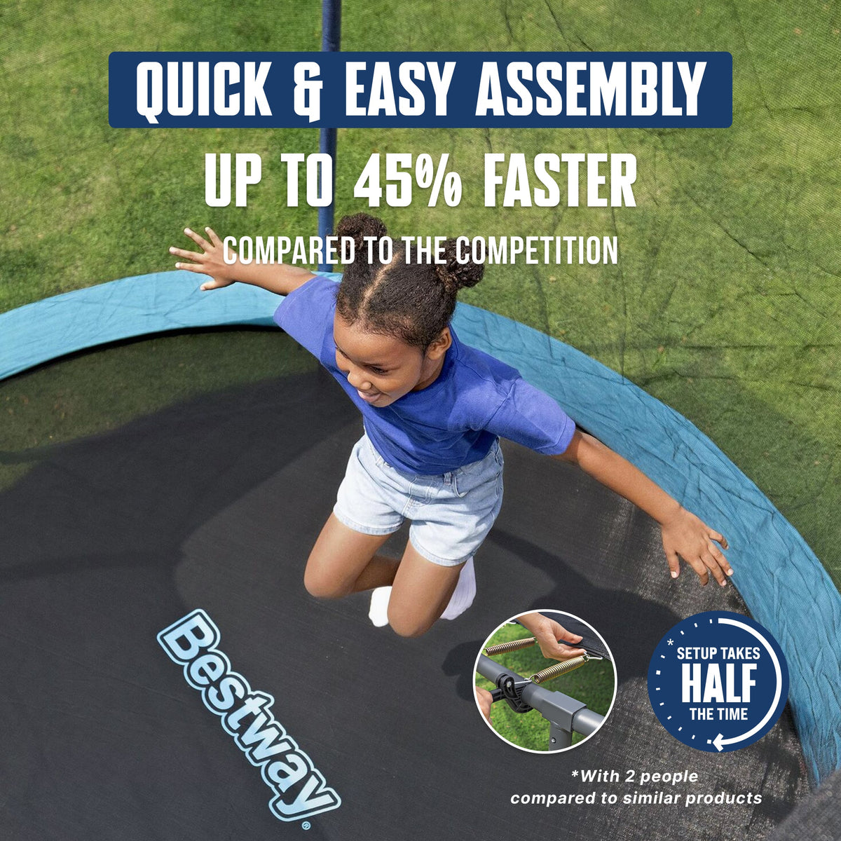 Bestway Xtreme Air 10 ft Outdoor Trampoline for Kids & Adults, No-Gap | Bestway