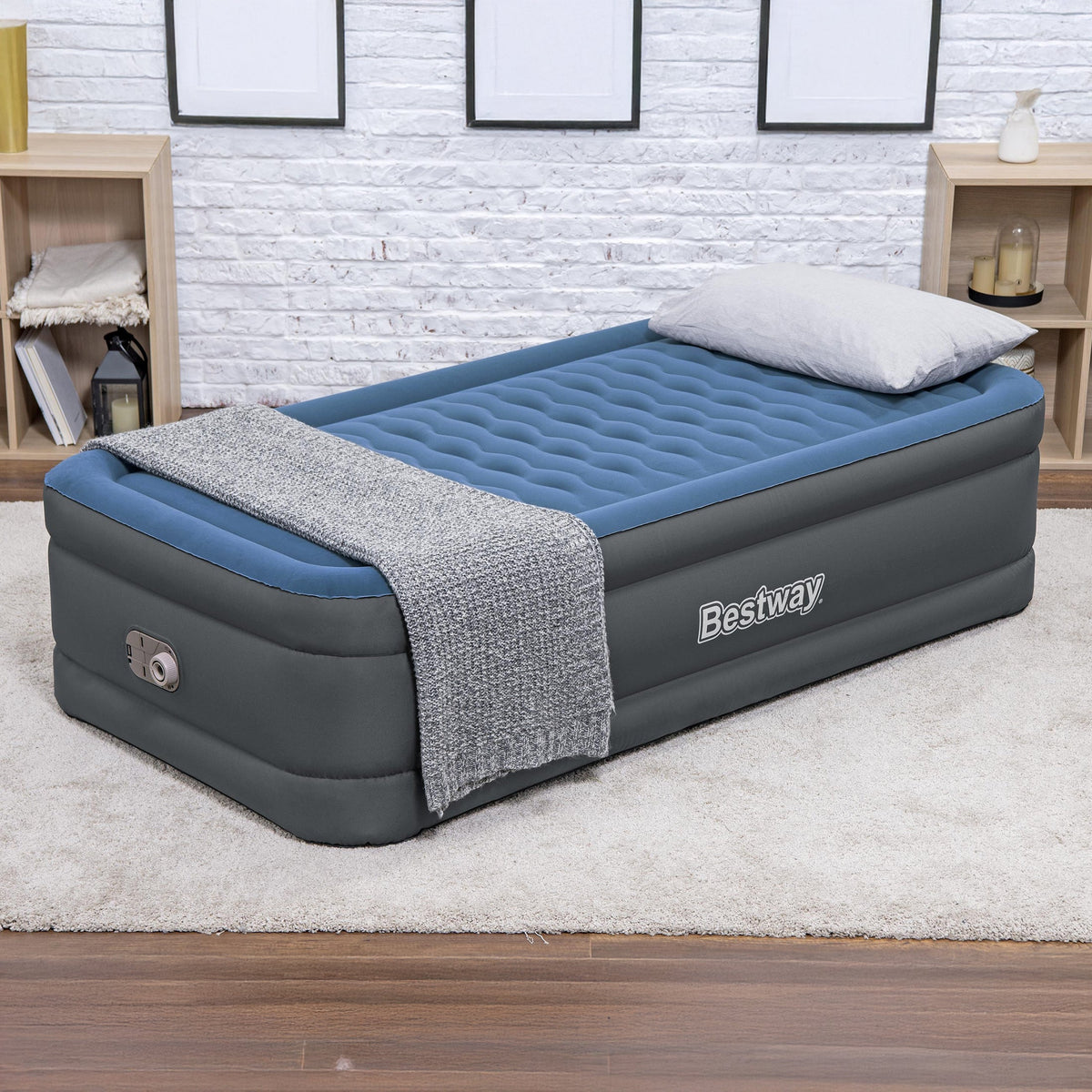 Bestway Tough Guard Air Mattress Twin 18" with Built-in AC Pump | Bestway