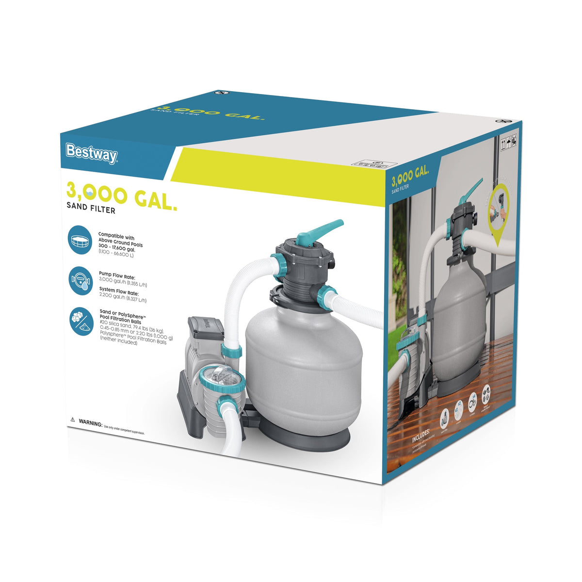 Bestway 3,000 gal. Above Ground Pool Sand Filter Pump | Bestway