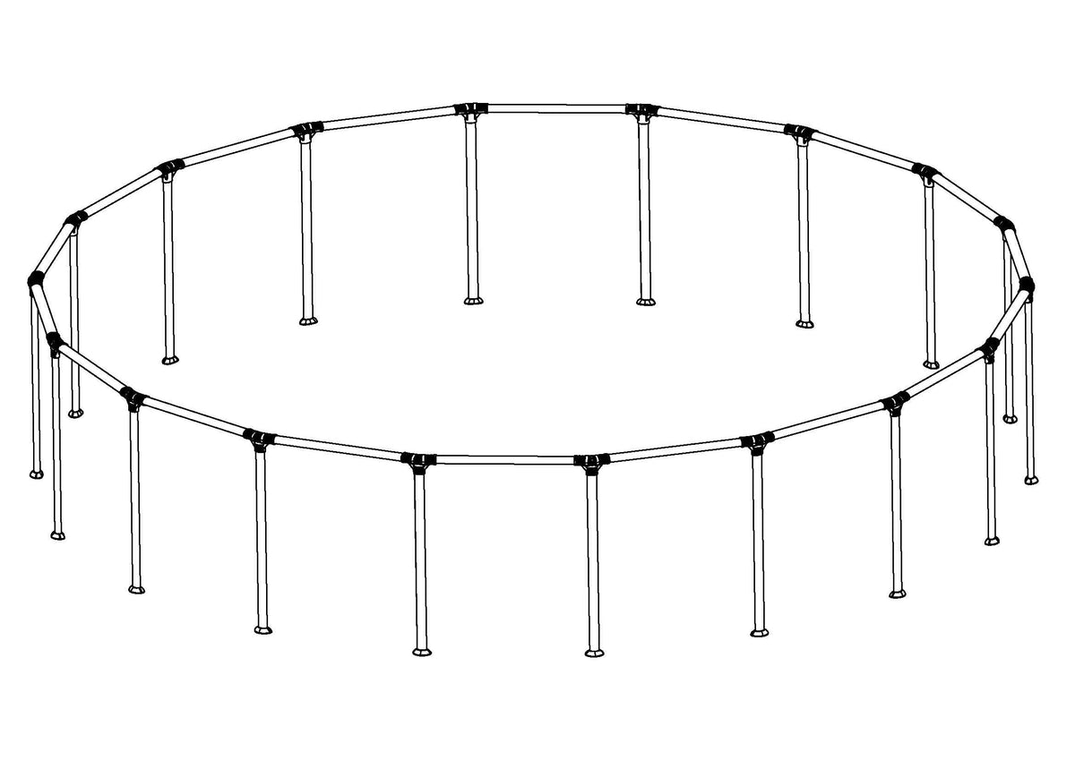 18' x 48" Above Ground Round Pool Frame Set Replacement, Charcoal Gray | Bestway