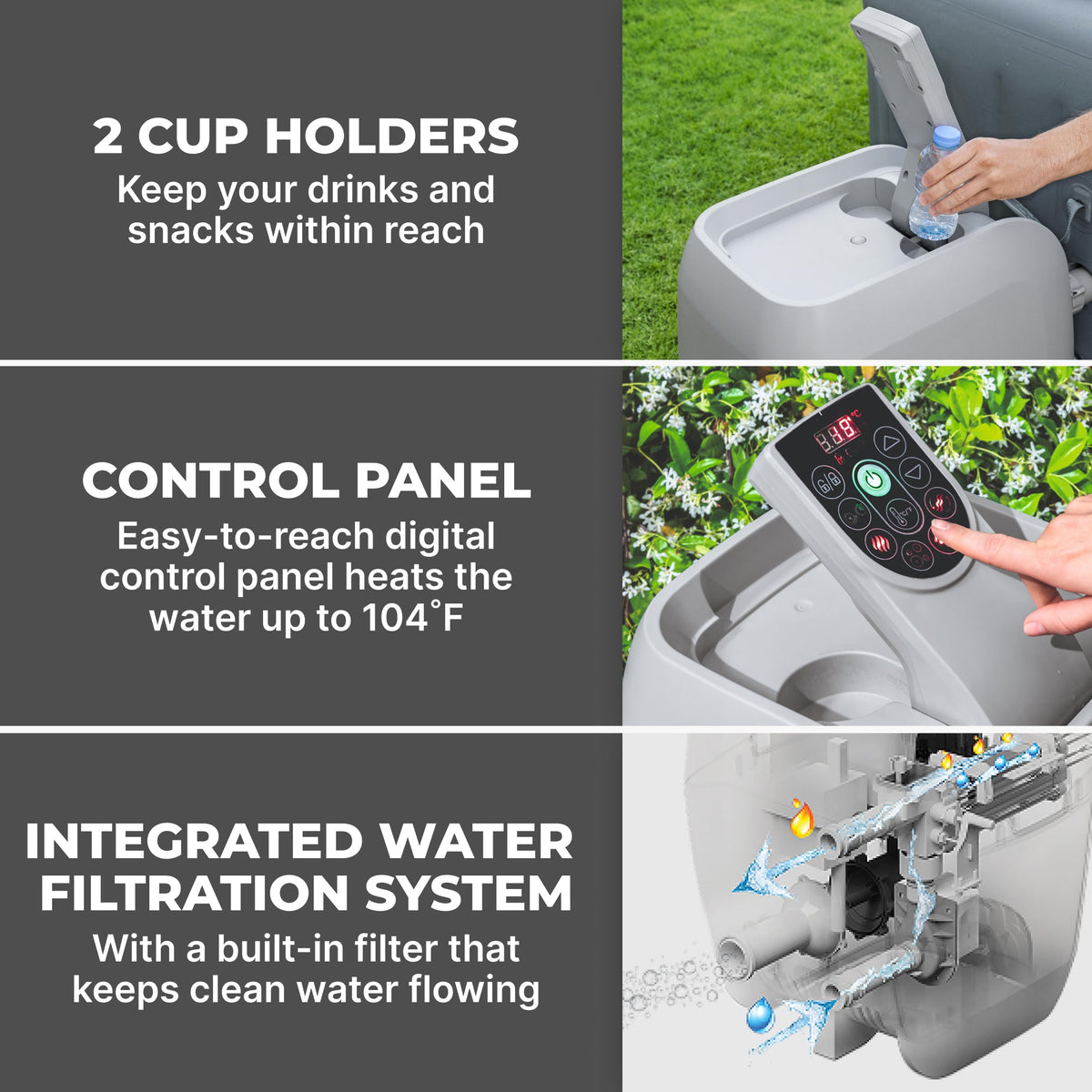 SaluSpa HydroJet Pro Smart Hot Tub Heater Pump with App-Control | Bestway