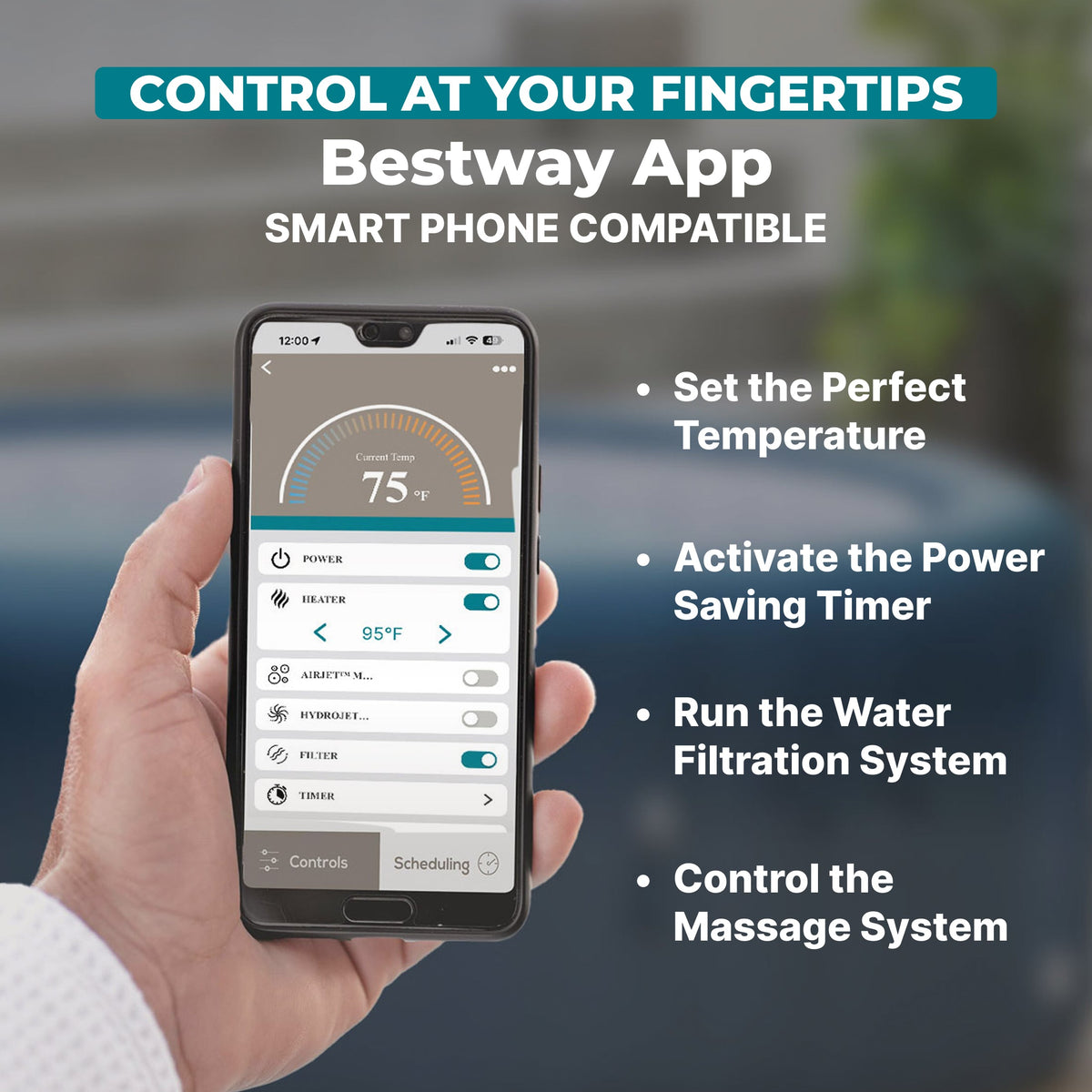 SaluSpa HydroJet Pro Smart Hot Tub Heater Pump with App-Control | Bestway