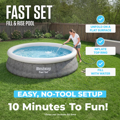 Bestway Fast Set 12’ x 30” Inflatable Round Soft Sided Above Ground Po | Bestway