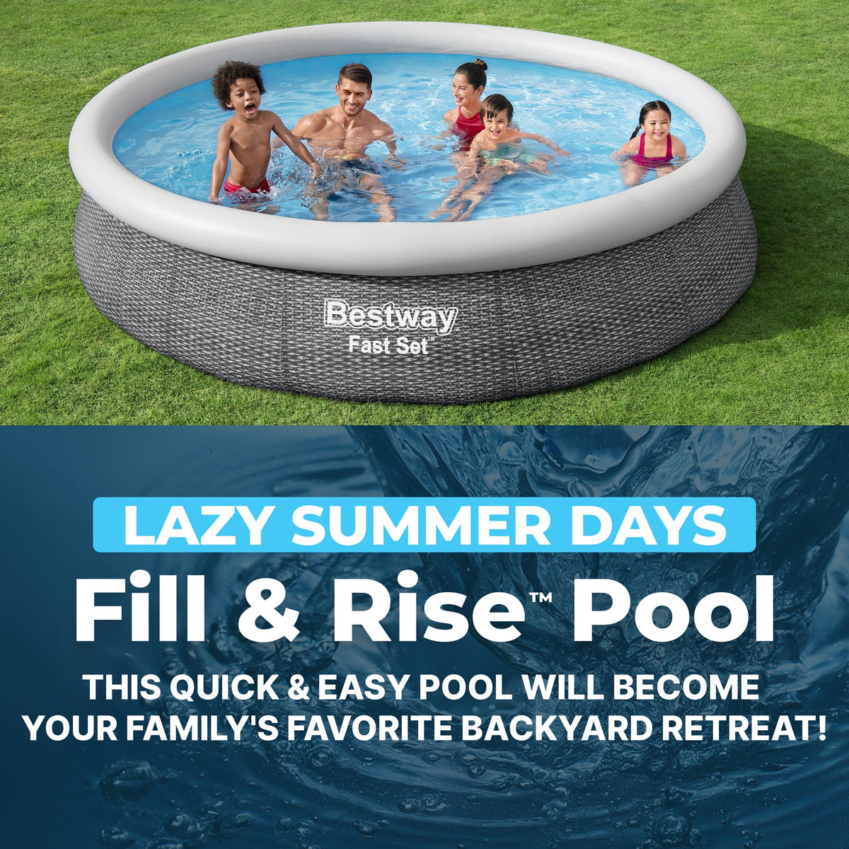 Bestway Fast Set 12’ x 30” Inflatable Round Soft Sided Above Ground Po | Bestway