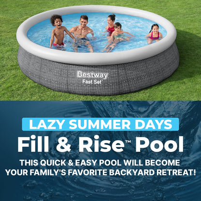 Bestway Fast Set 12’ x 30” Inflatable Round Soft Sided Above Ground Po | Bestway