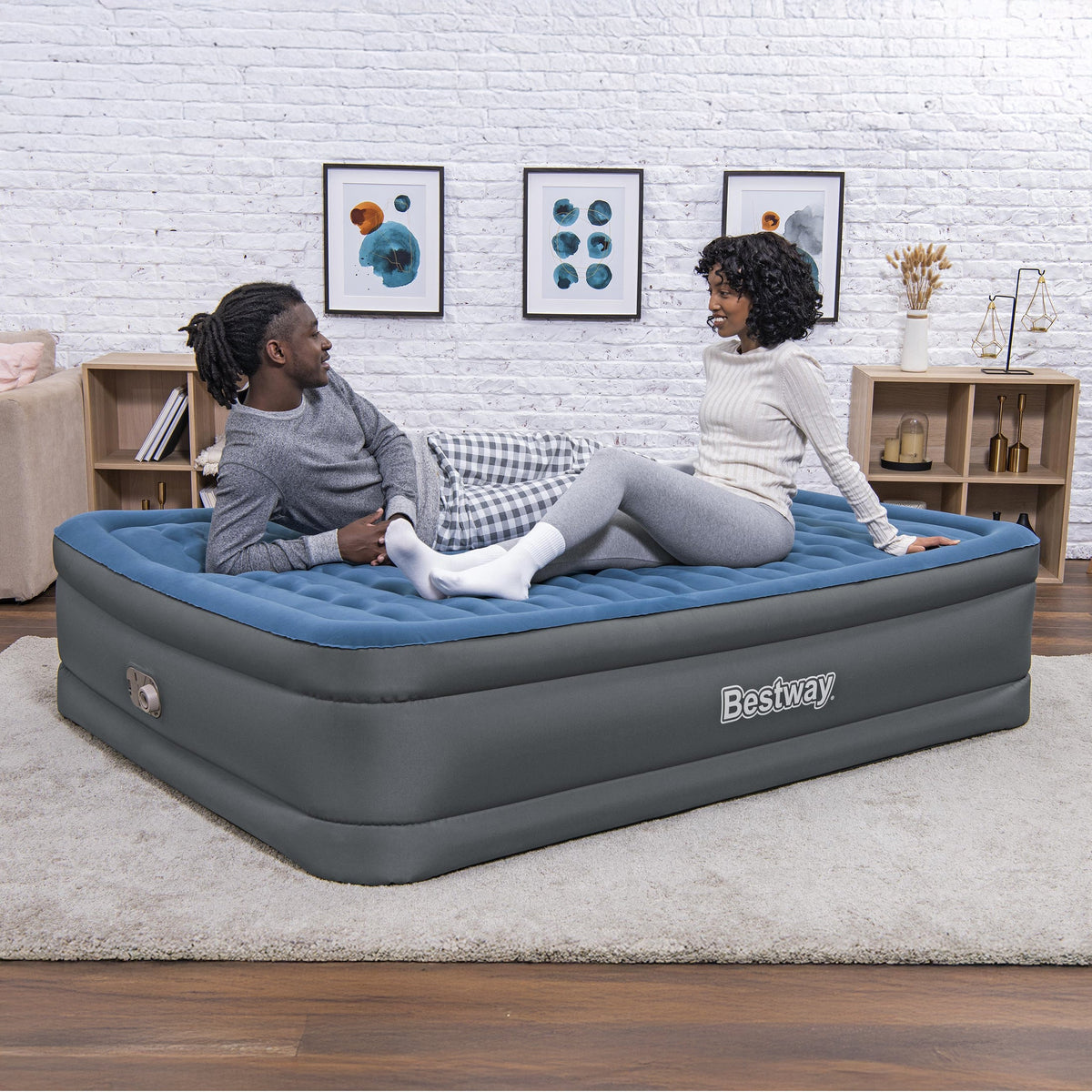 Bestway Tough Guard Air Mattress Queen 18" with Built-in AC Pump | Bestway